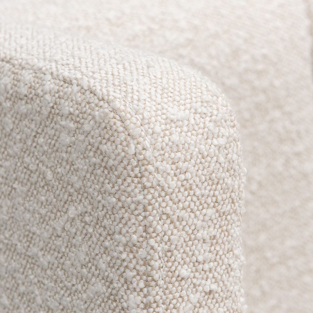 Snow Boucle Wide Base Queen Sized Bed Frame