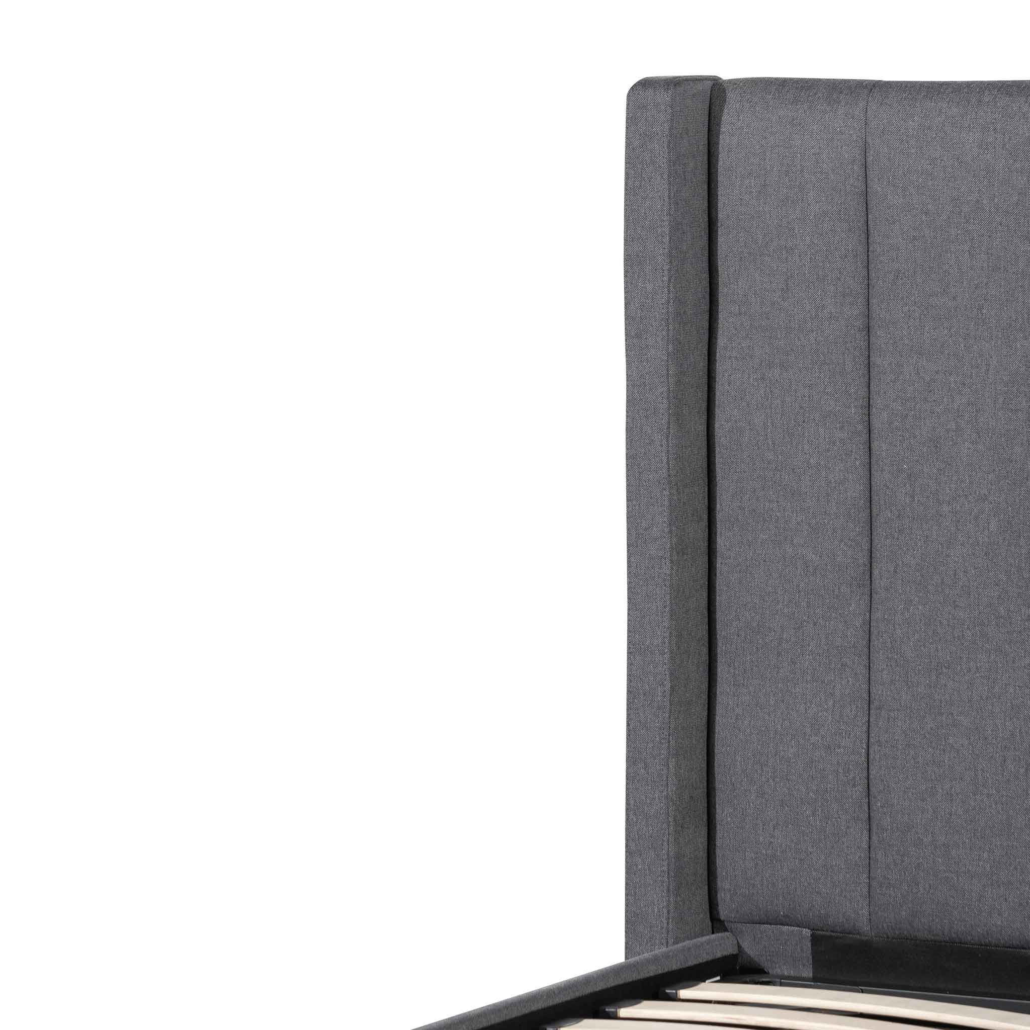 Charcoal Grey Single Bed Frame with Storage