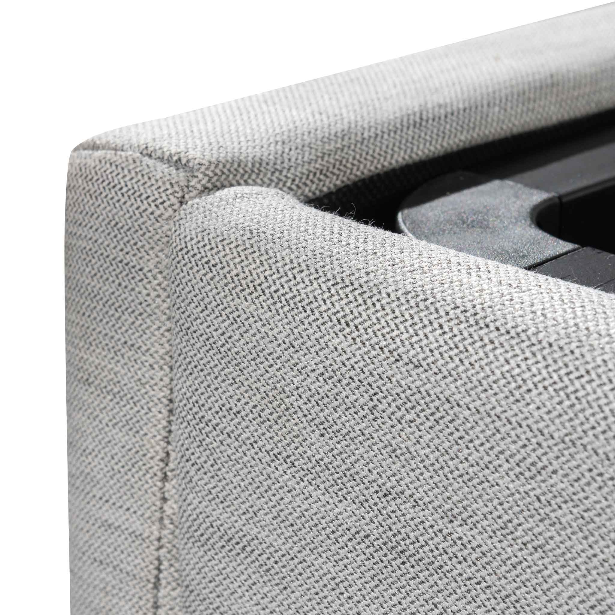 Pearl Grey Single Bed Frame with Storage