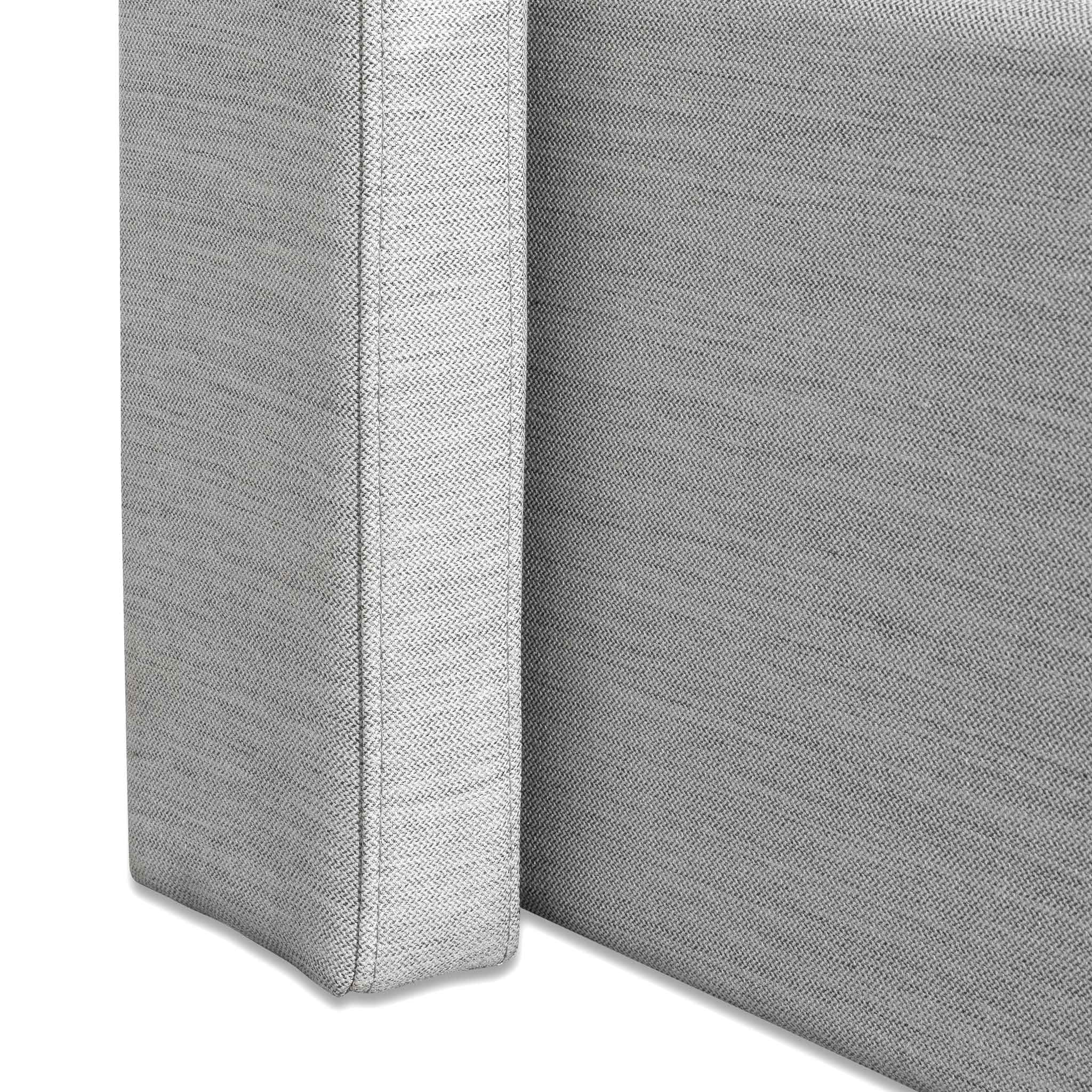 Pearl Grey Single Bed Frame with Storage