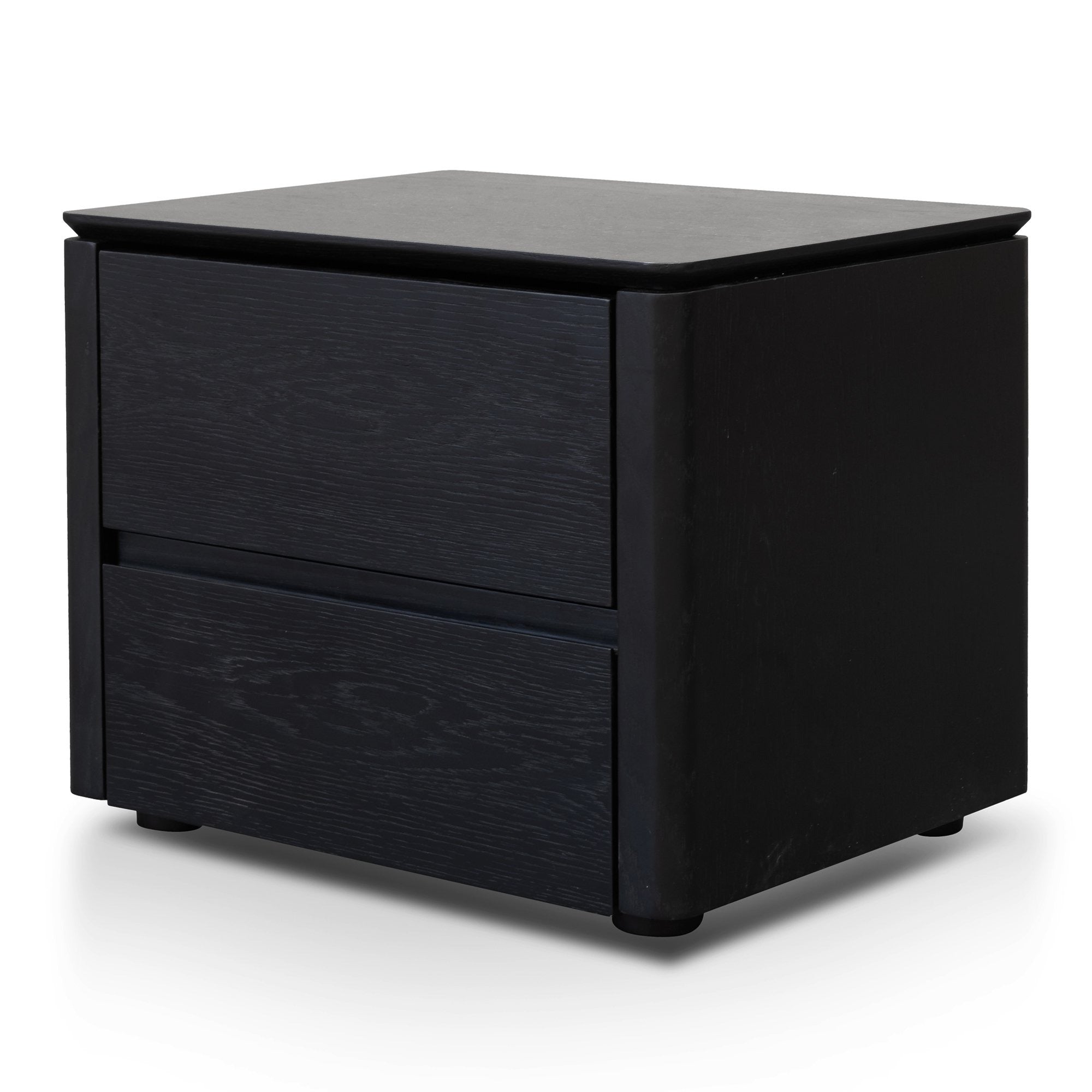 Black Oak Veneer Bedside Table