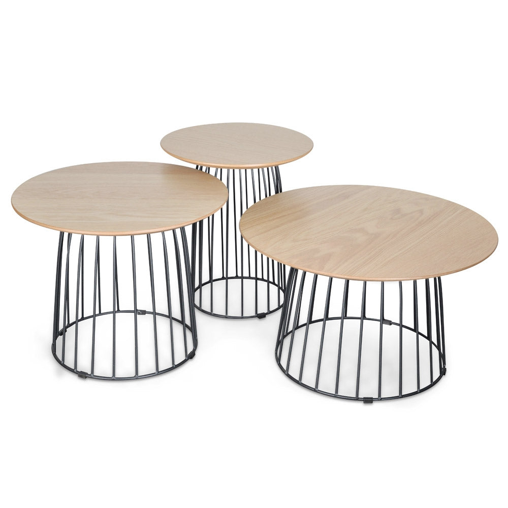 Carmella Natural Side Table Set