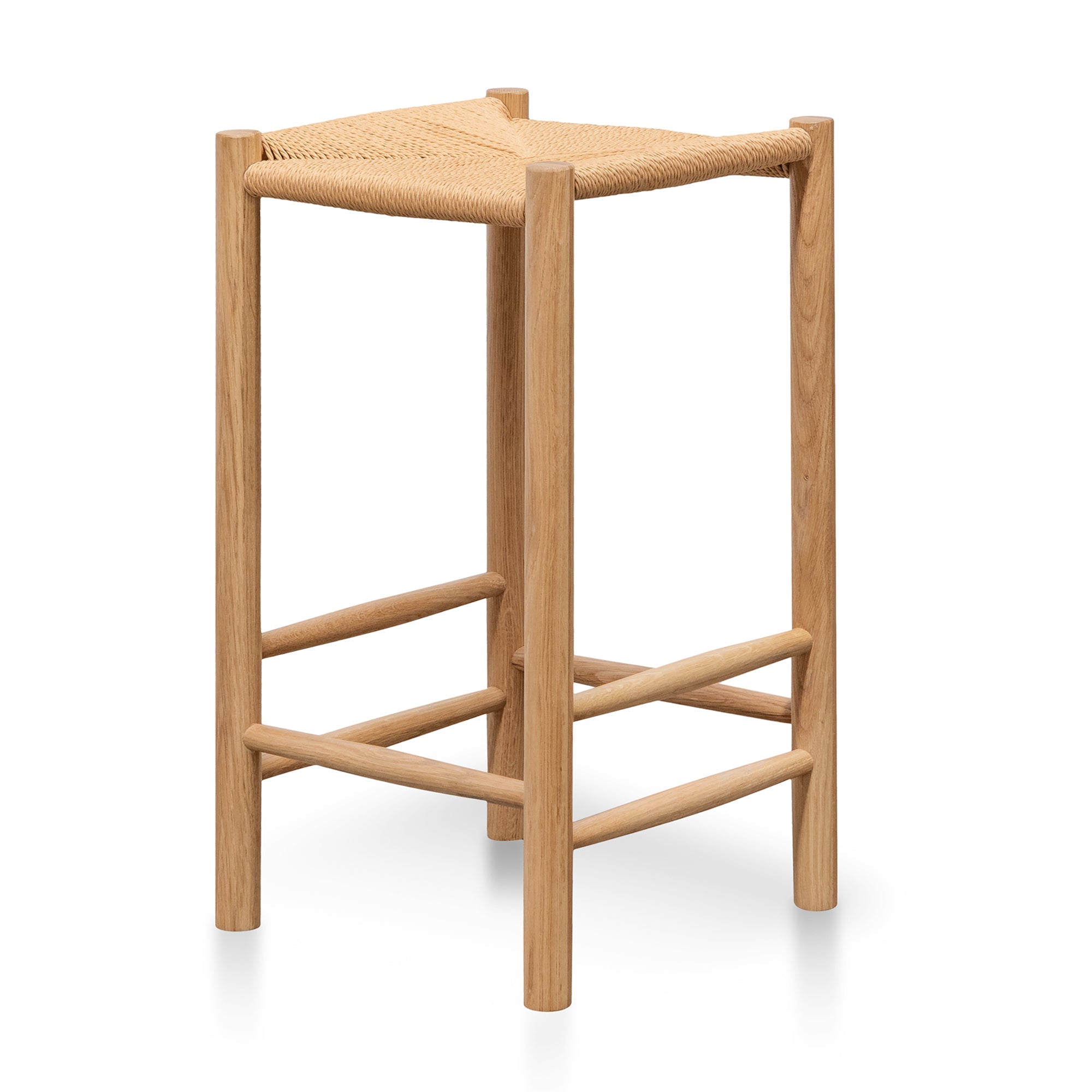 Coastal 65cm Oak Bar Stool - Natural