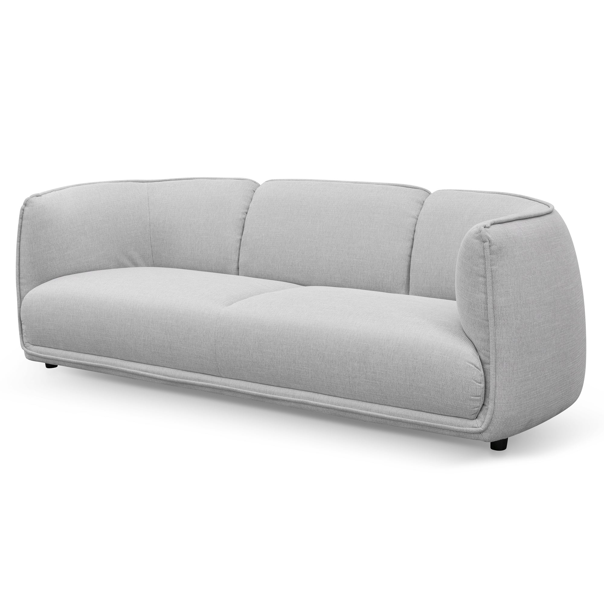 Light Texture Grey 3 Seater Fabric Sofa