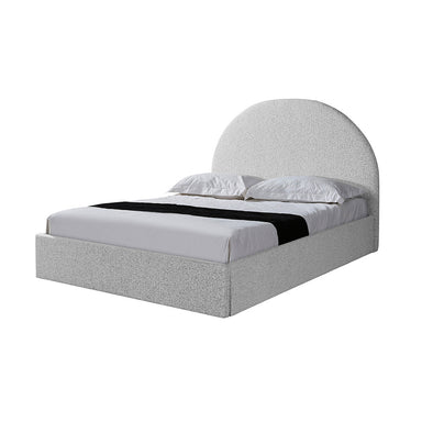 Queen Sized Bed Frame - Cloudy Pepper Boucle with Storage