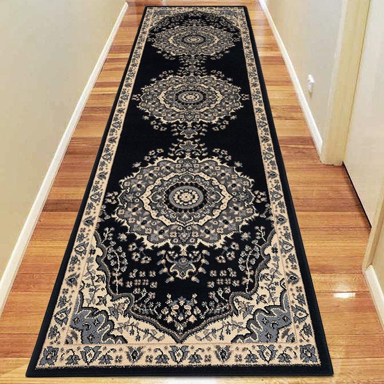 Saray Rugs Ruby Black Hallway Runner 3104