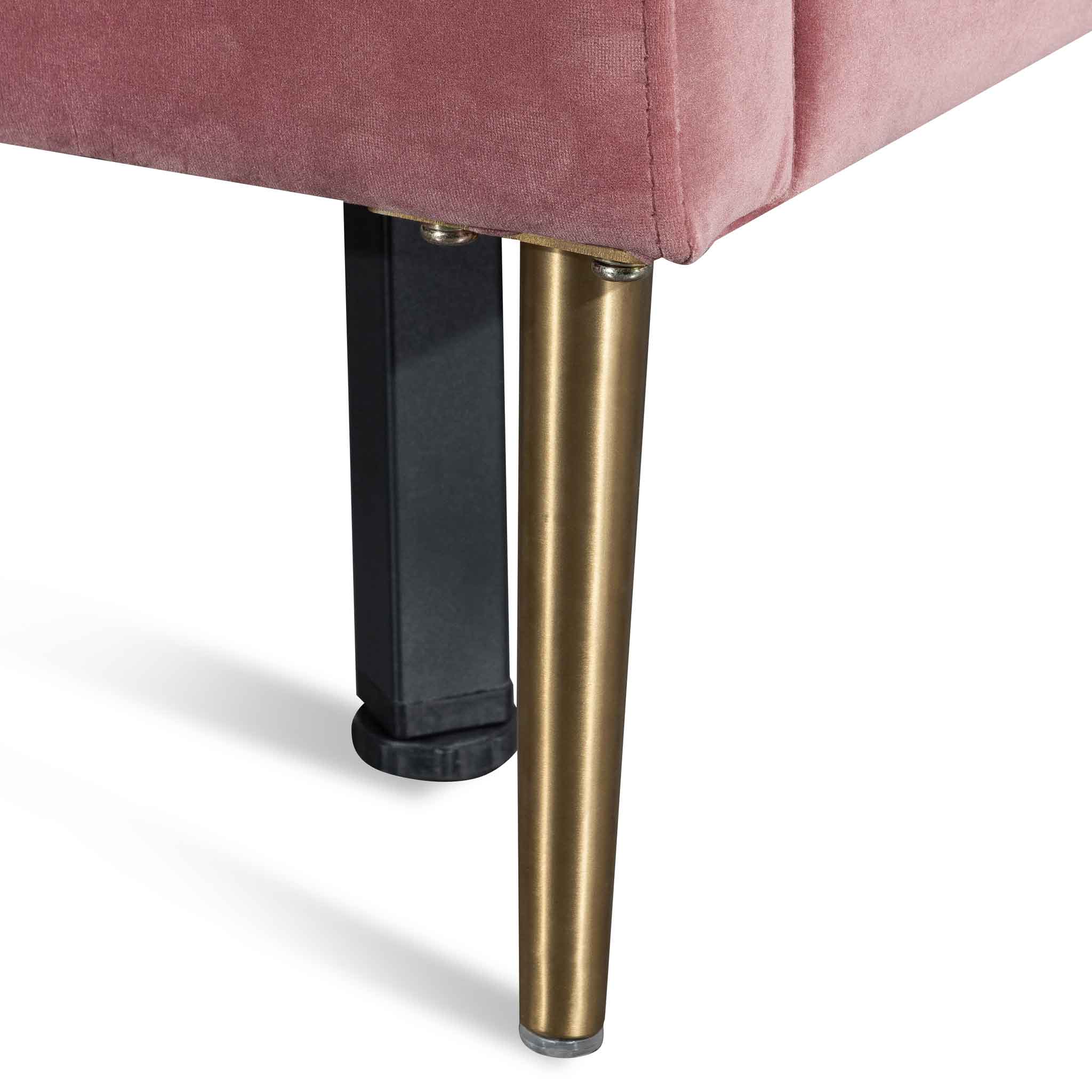 Sheri King Bed Frame - Blush Peach Velvet