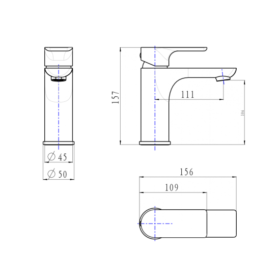 VOG Series Brushed Brass Basin Mixer