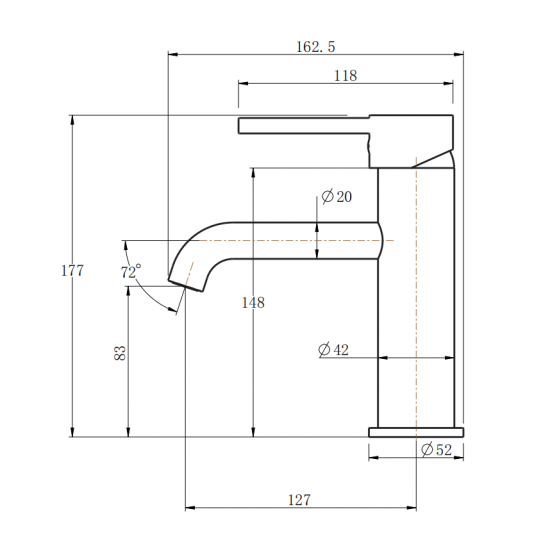 LUCID PIN Series Round Brushed Nickel Basin Mixer