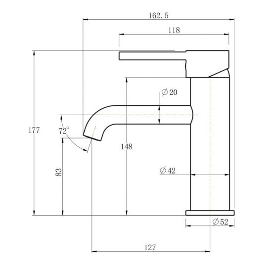 LUCID PIN Series Round Chrome Basin Mixer