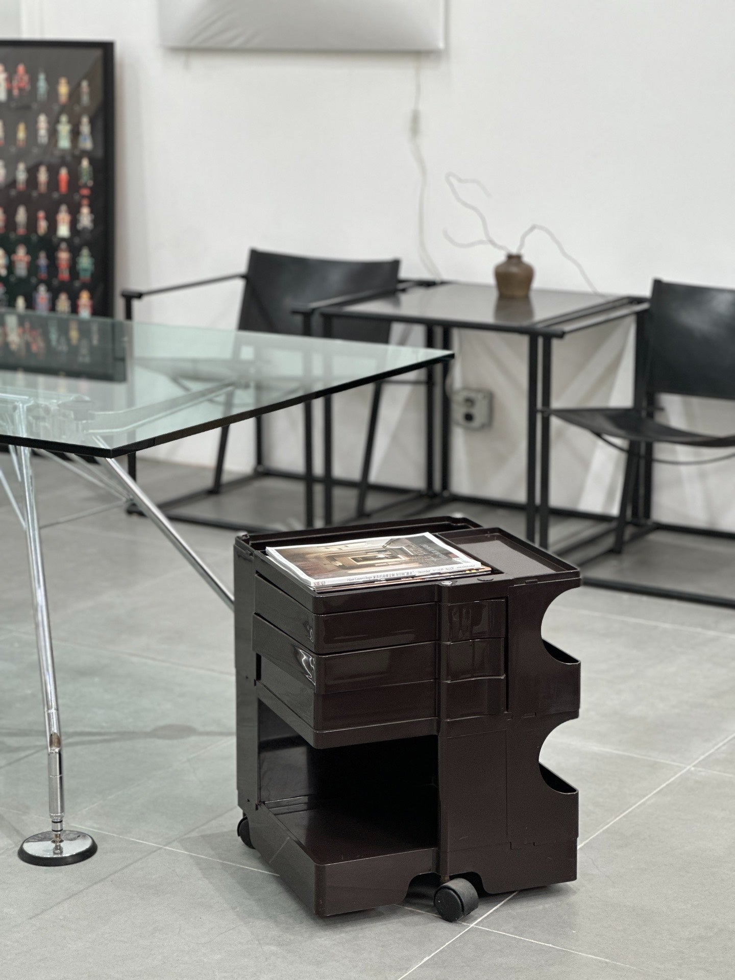 Italian Brown Boby Storage Trolley by Joe Colombo