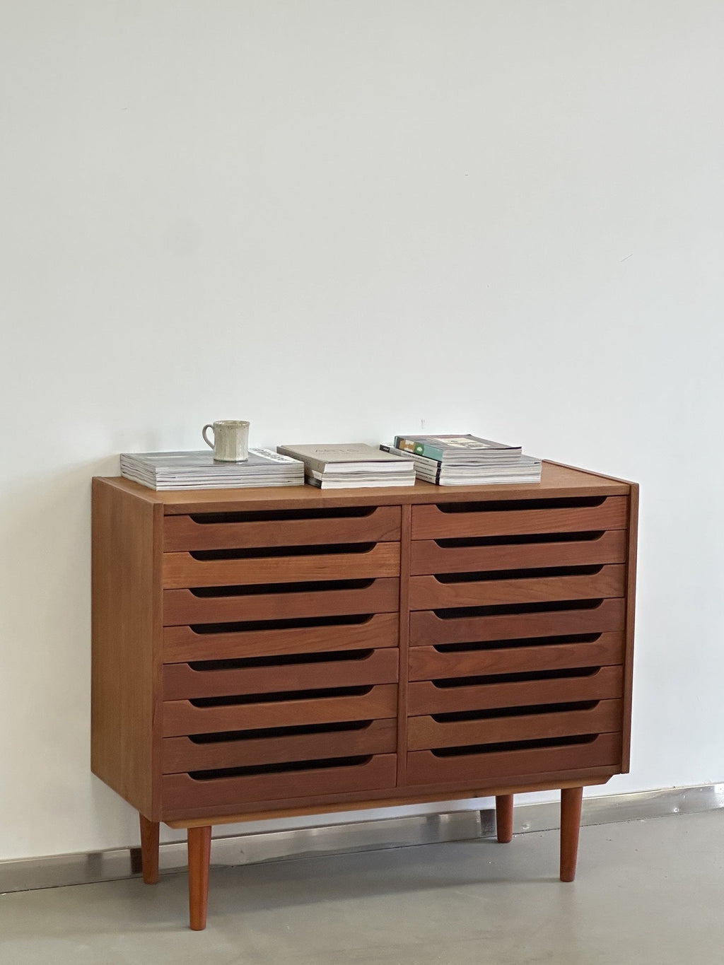 Danish Storage Cabinet: Teak Filing Cabinet by Designer
