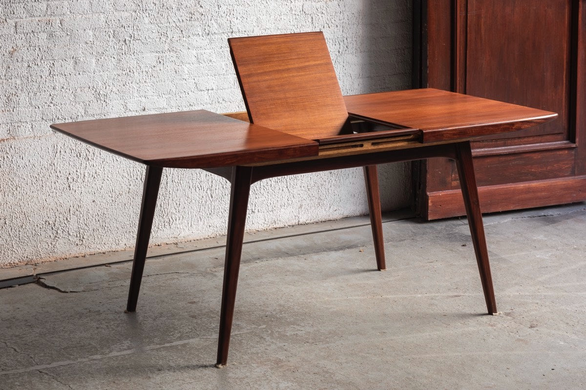 Designer Rosewood Extendable Dining Table by Louis Van Teeffelen