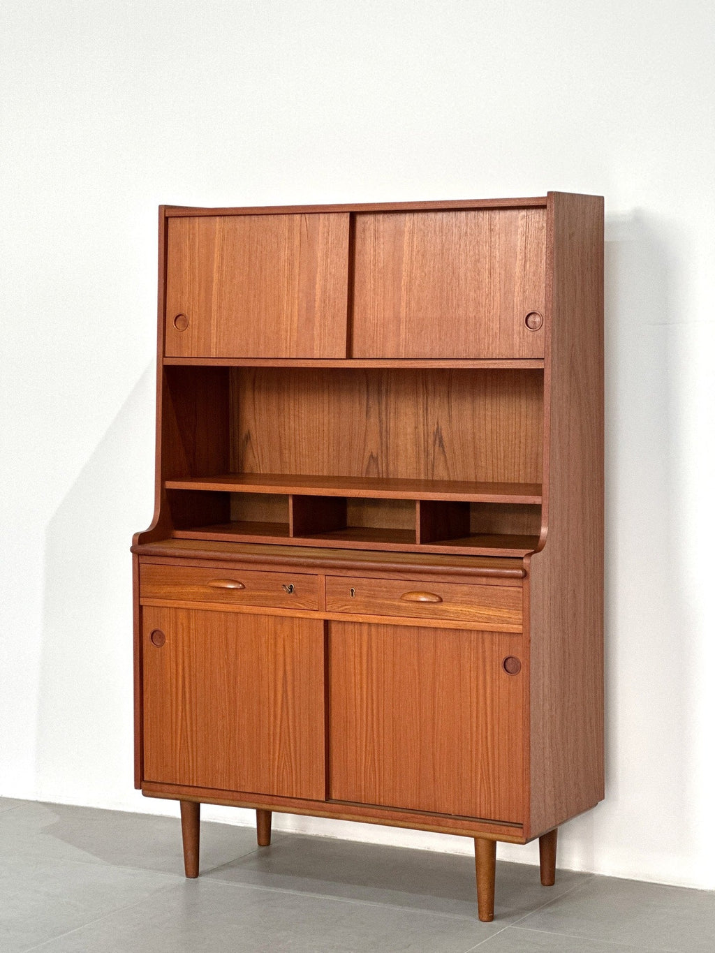 Danish Sideboard Three Layer Sliding Door Bookcase by Designer