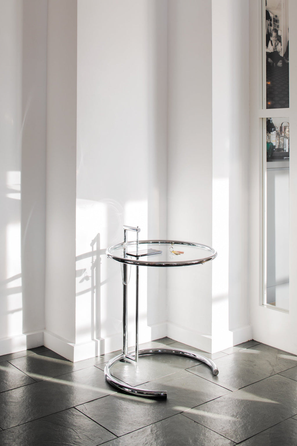 Adjustable Height Side Table E1027 by Eileen Gray