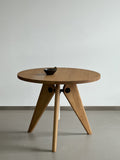 Vitra Gueridon Oak Round Dining Table: VGT by Jean Prouve