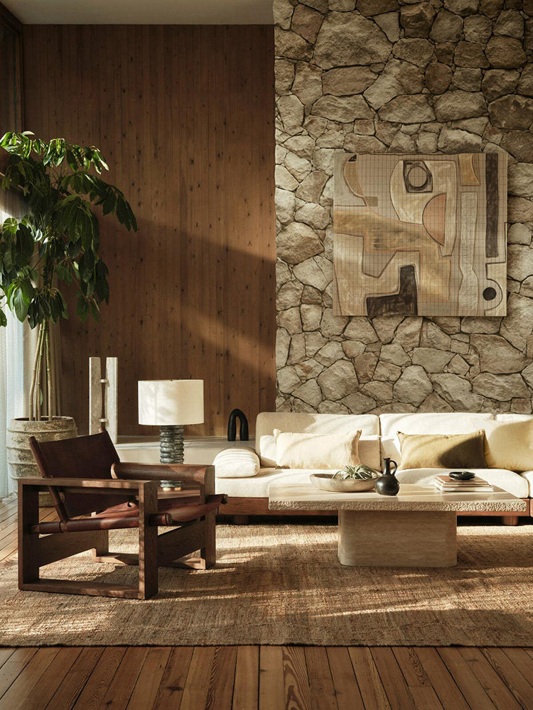 Luxury Retro Leather Handcrafted Solid Wood Armchair
