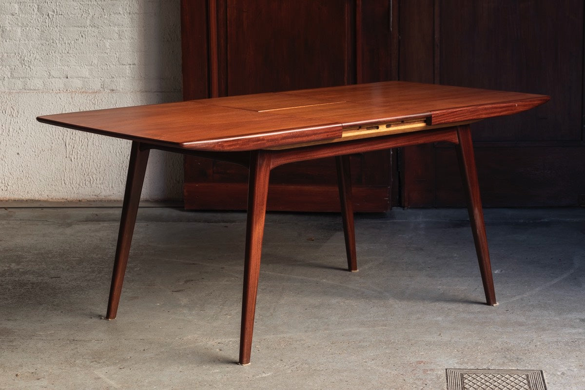 Designer Rosewood Extendable Dining Table by Louis Van Teeffelen