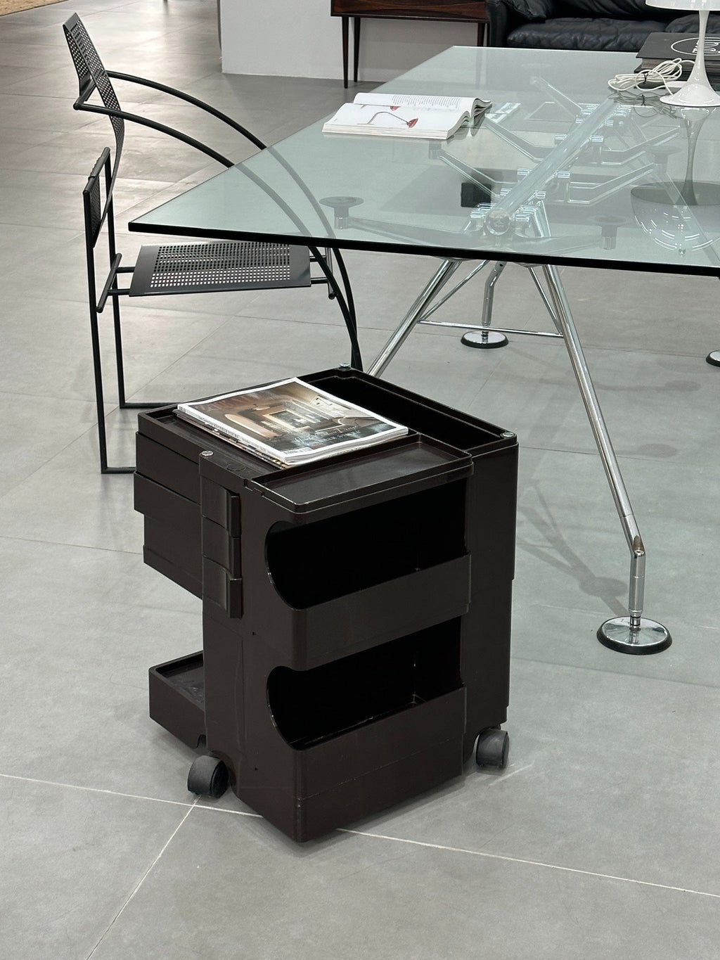 Italian Brown Boby Storage Trolley by Joe Colombo