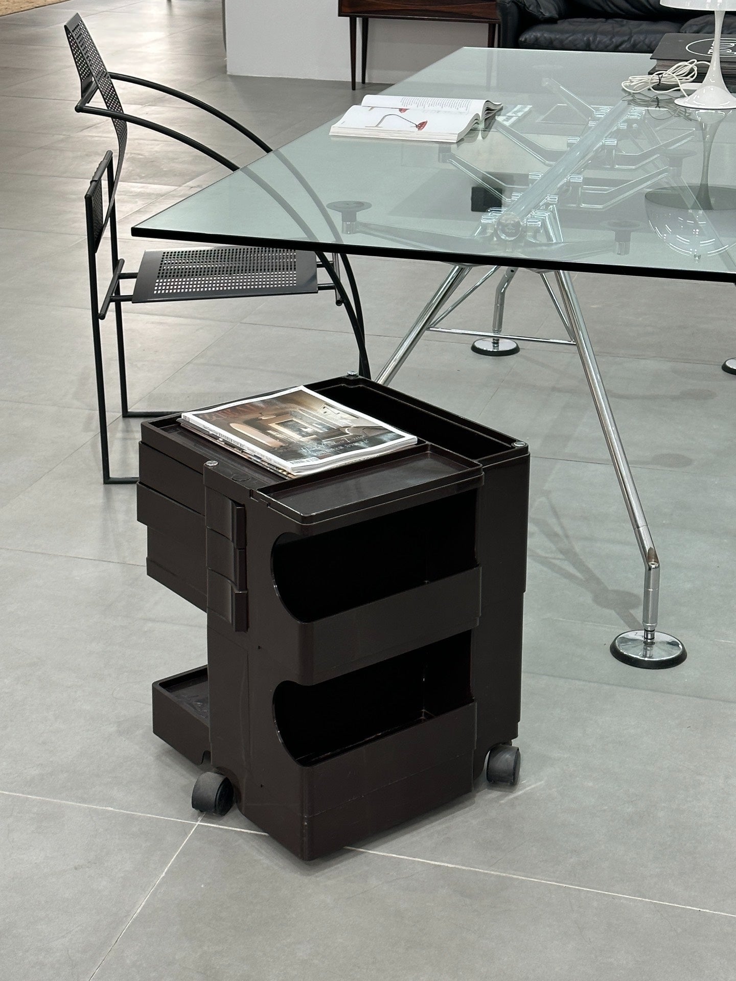 Italian Brown Boby Storage Trolley by Joe Colombo