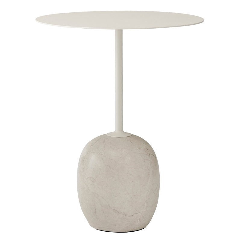 White Marble Base Side Table: Lato LN9 by Tradition