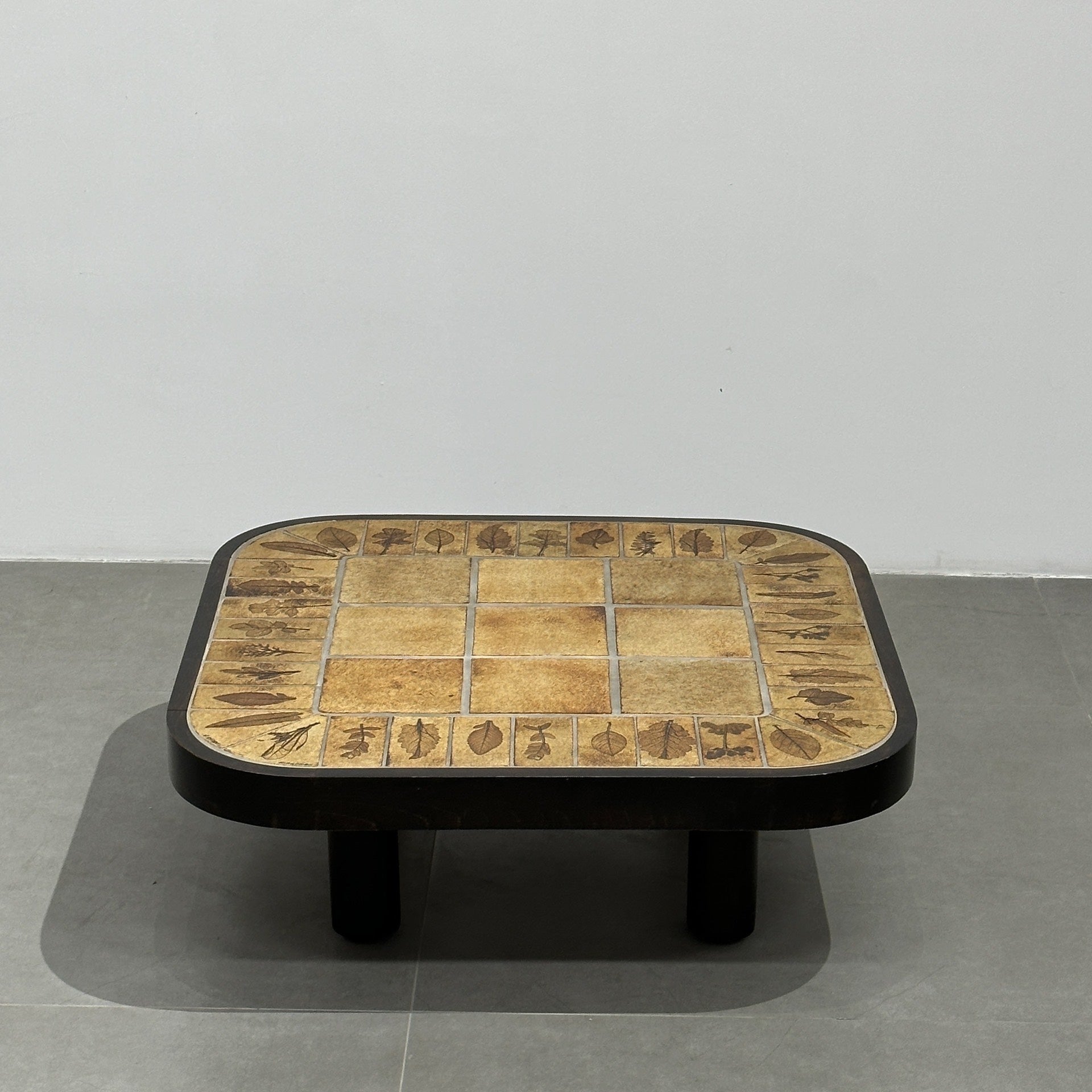 Vintage French Rectangular Tiled Coffee Table by Roger Capron