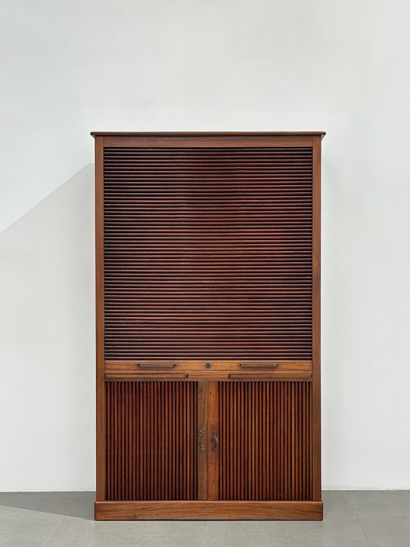 French Old File Cabinet: Louvered-Door Cabinet by Unknown Designer