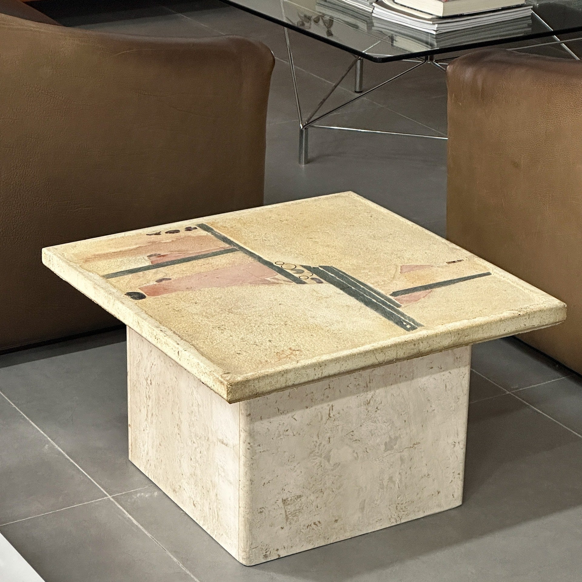Classic Designer Marble Side Coffee Table by Poul Kingma