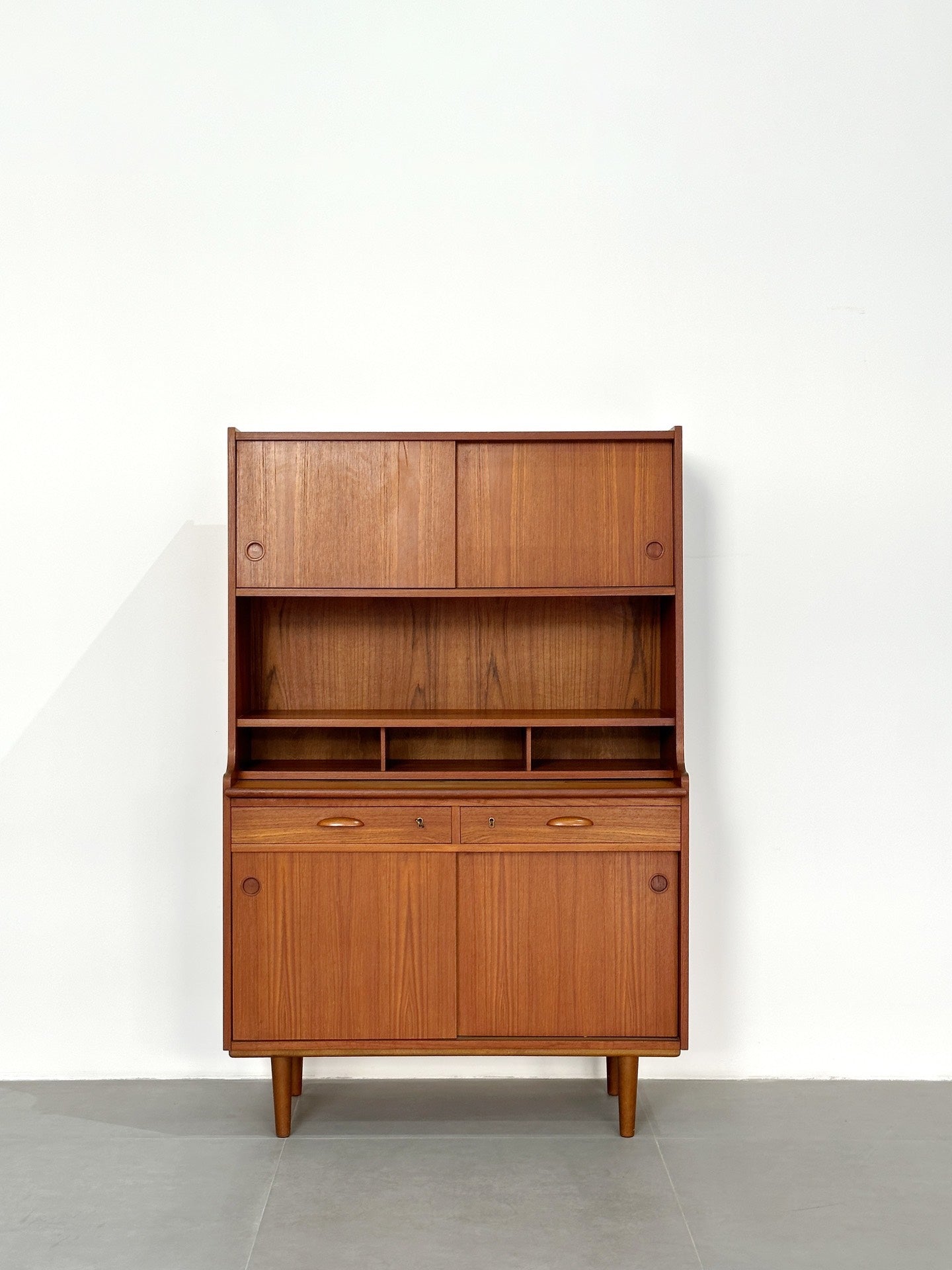 Danish Sideboard Three Layer Sliding Door Bookcase by Designer