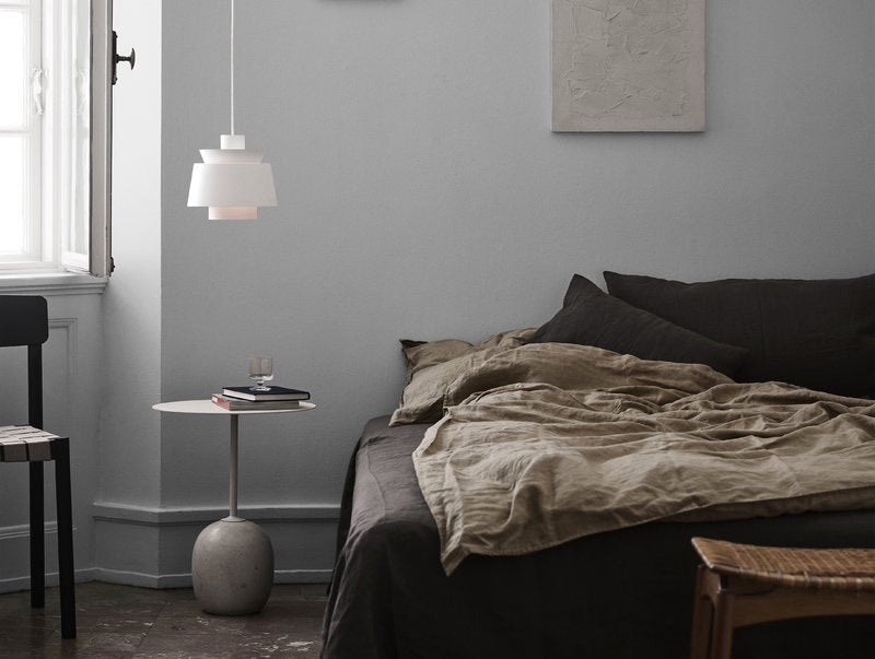 White Marble Base Side Table: Lato LN9 by Tradition