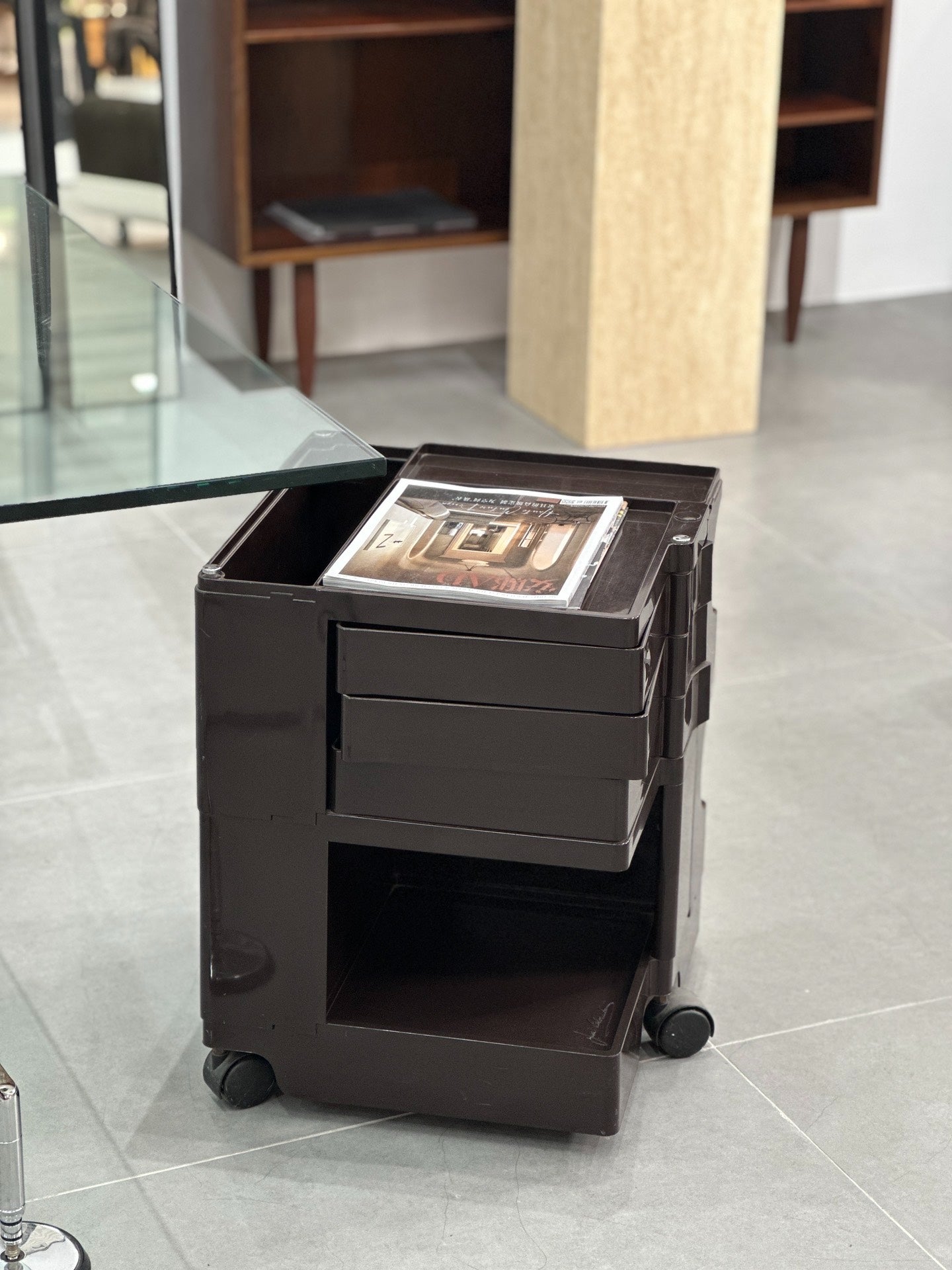 Italian Brown Boby Storage Trolley by Joe Colombo