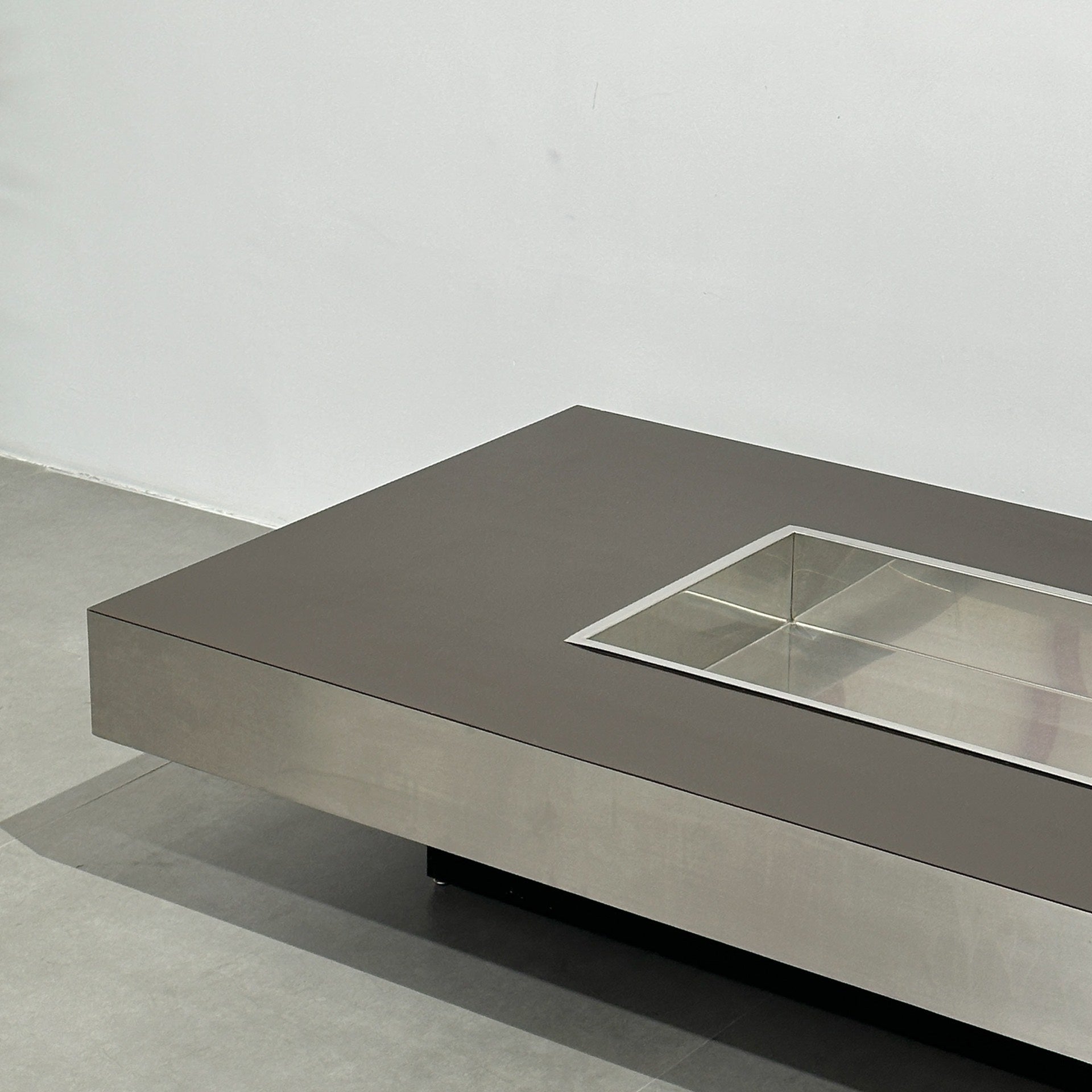 Italian Used Coffee Table: Metal Geometric Design by Willy Rizzo