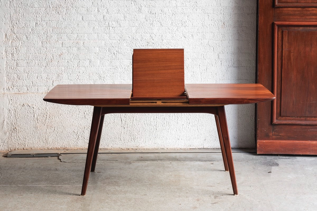 Designer Rosewood Extendable Dining Table by Louis Van Teeffelen