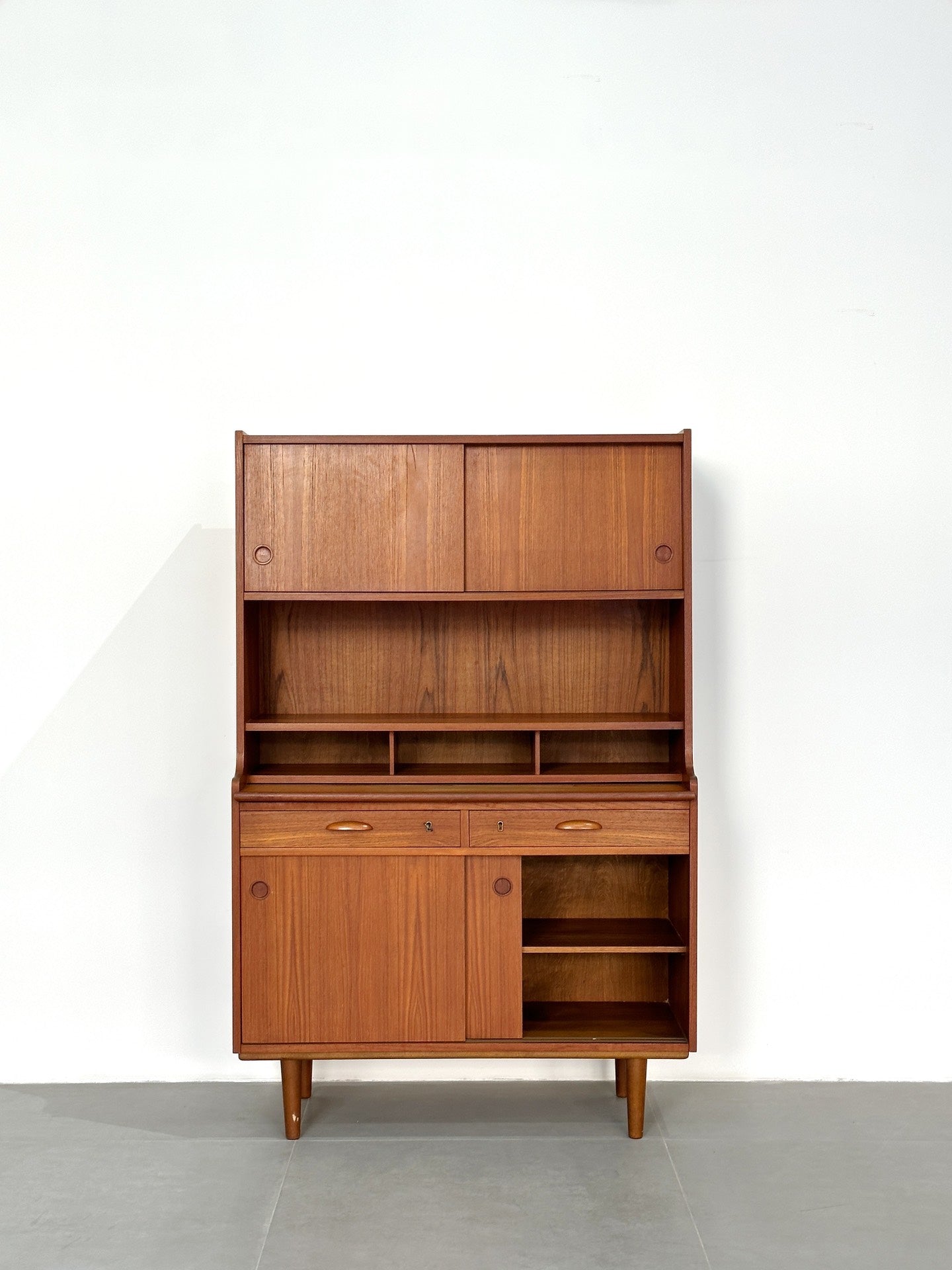 Danish Sideboard Three Layer Sliding Door Bookcase by Designer