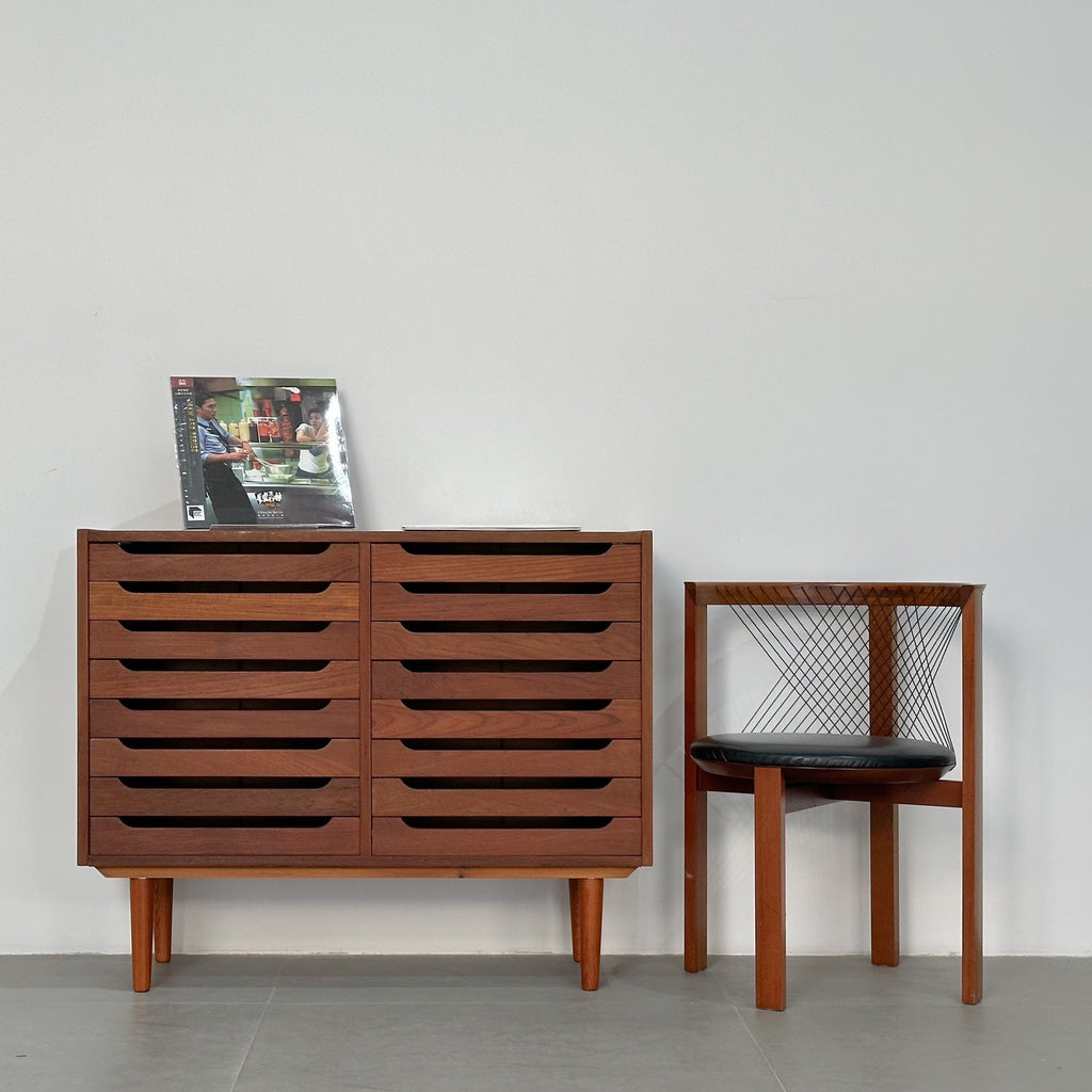 Danish Storage Cabinet: Teak Filing Cabinet by Designer