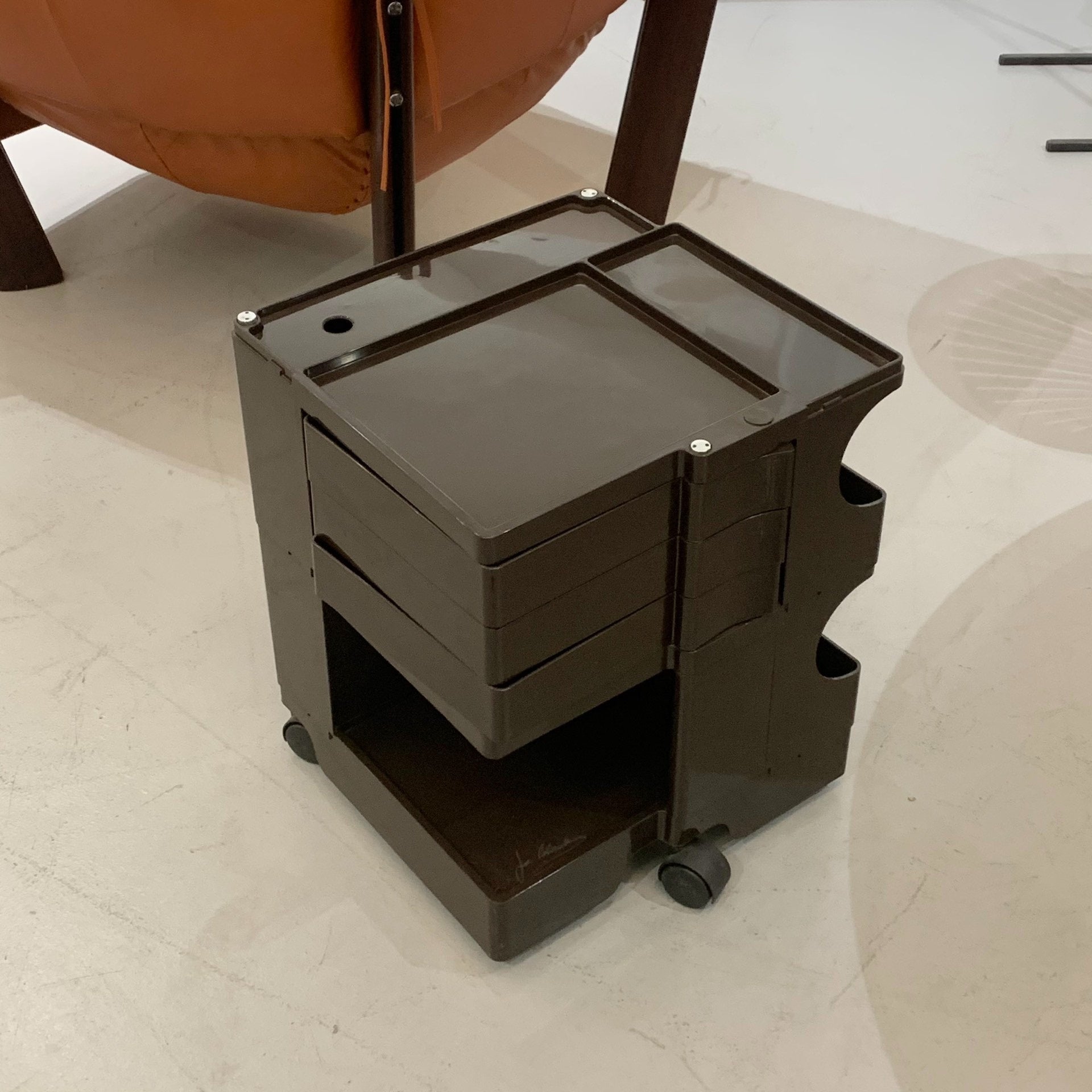 Italian Brown Boby Storage Trolley by Joe Colombo