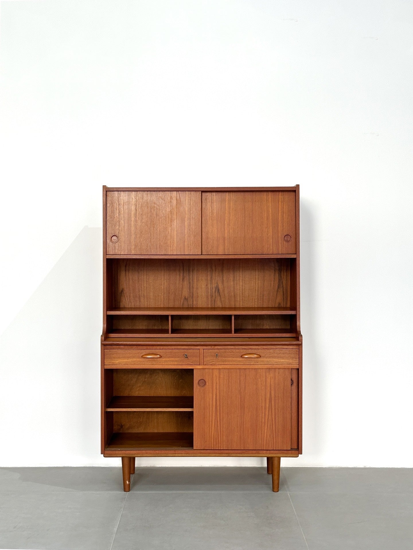 Danish Sideboard Three Layer Sliding Door Bookcase by Designer