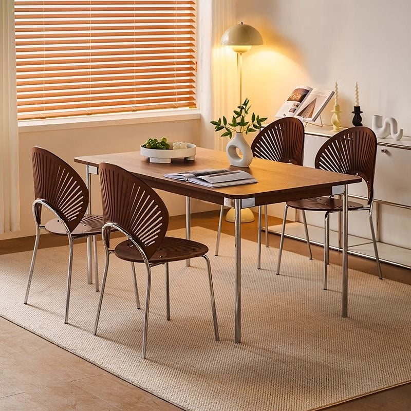 Retro solid wood shell chair home