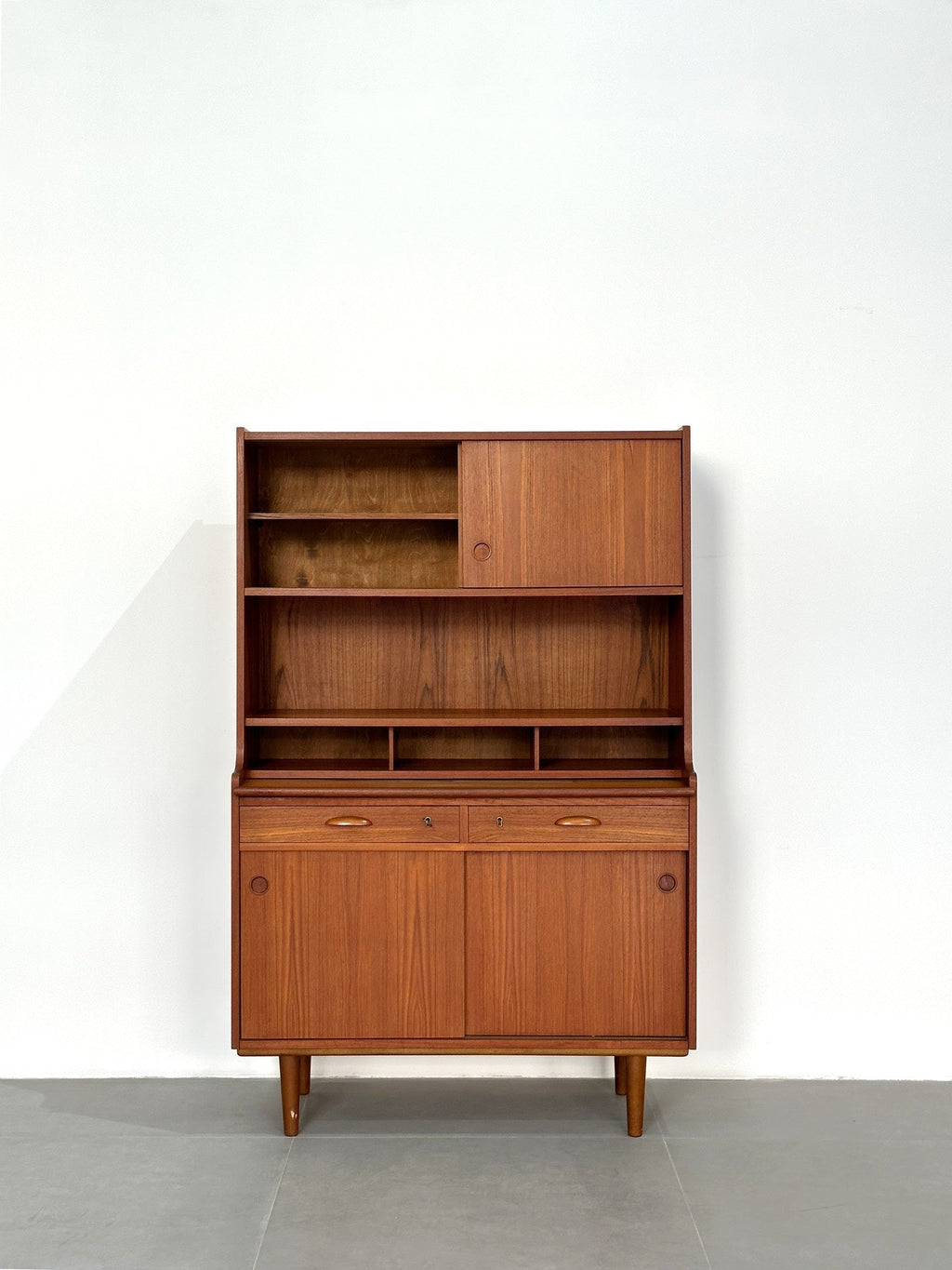 Danish Sideboard Three Layer Sliding Door Bookcase by Designer