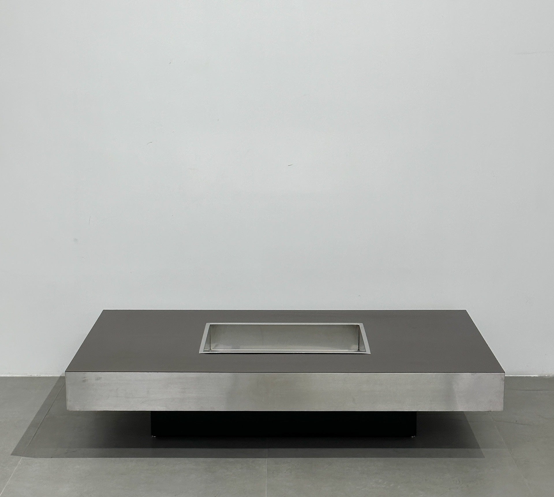 Italian Used Coffee Table: Metal Geometric Design by Willy Rizzo