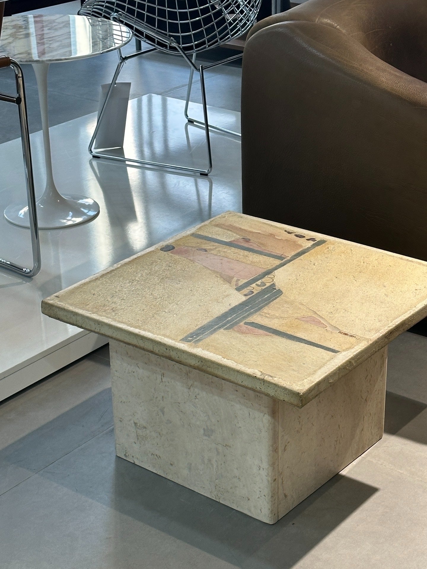 Classic Designer Marble Side Coffee Table by Poul Kingma