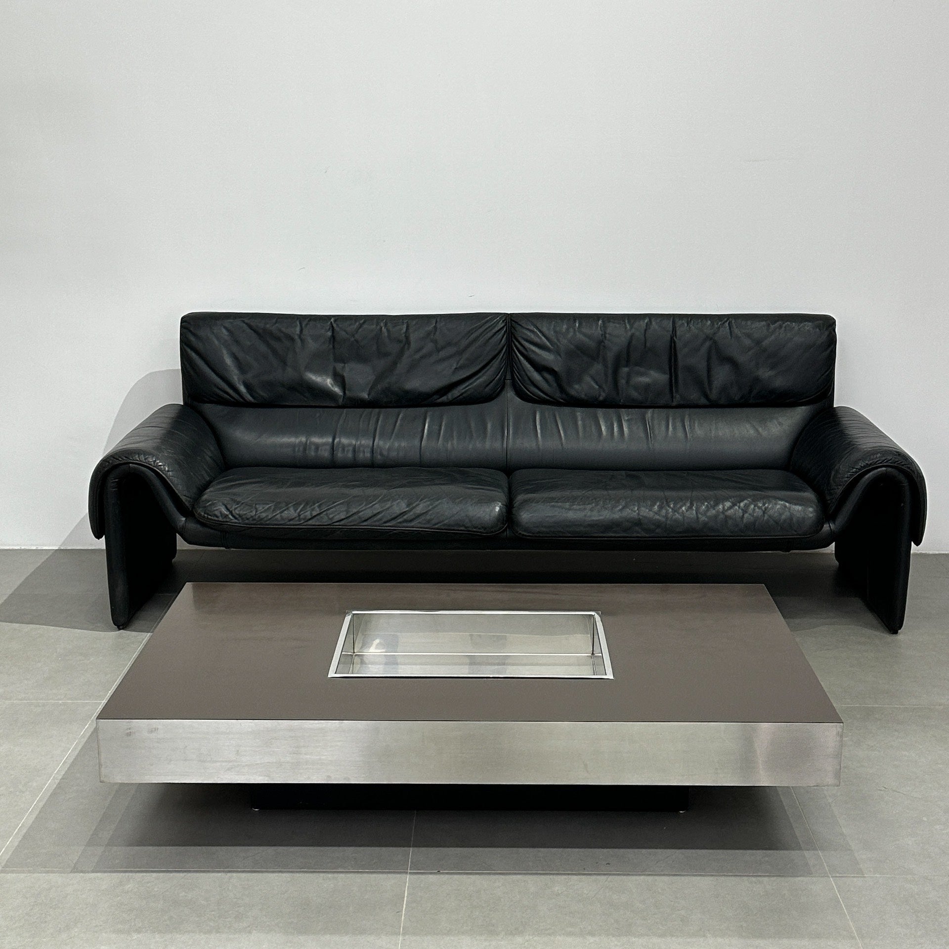 Italian Used Coffee Table: Metal Geometric Design by Willy Rizzo