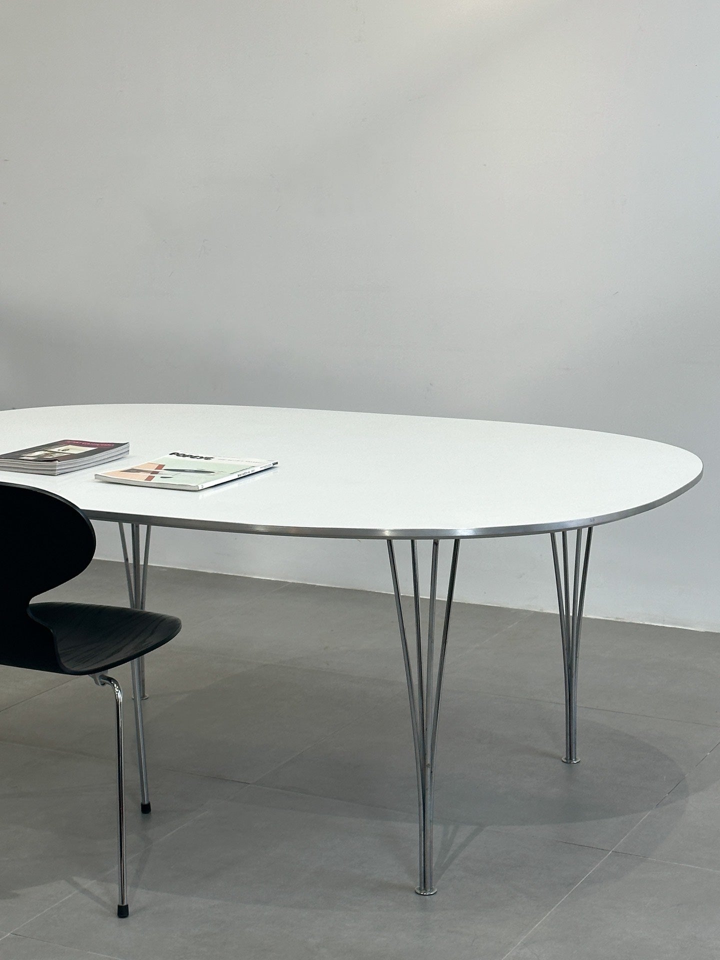 Danish Classic Designer Dining Table by Piet Hein and Bruno Mathsson: Super-Elipse