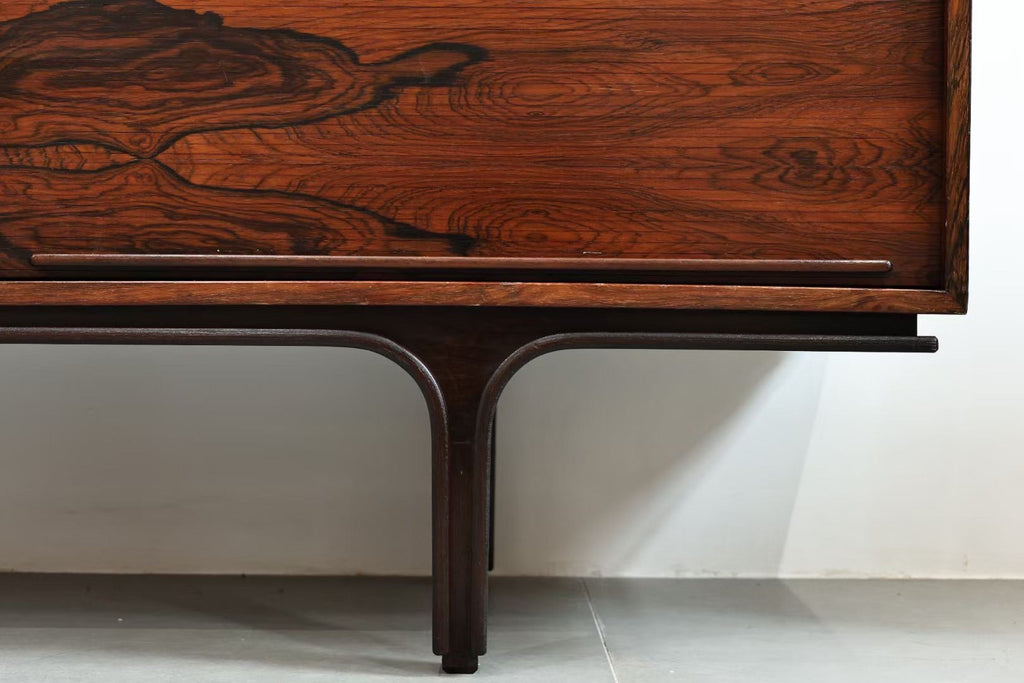 Designer Sideboard with Rosewood Roller Shutter Door by Gianfranco Frattini