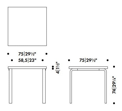 Artek Aalto Table Square: AALTO 1933 by Alvar Aalto
