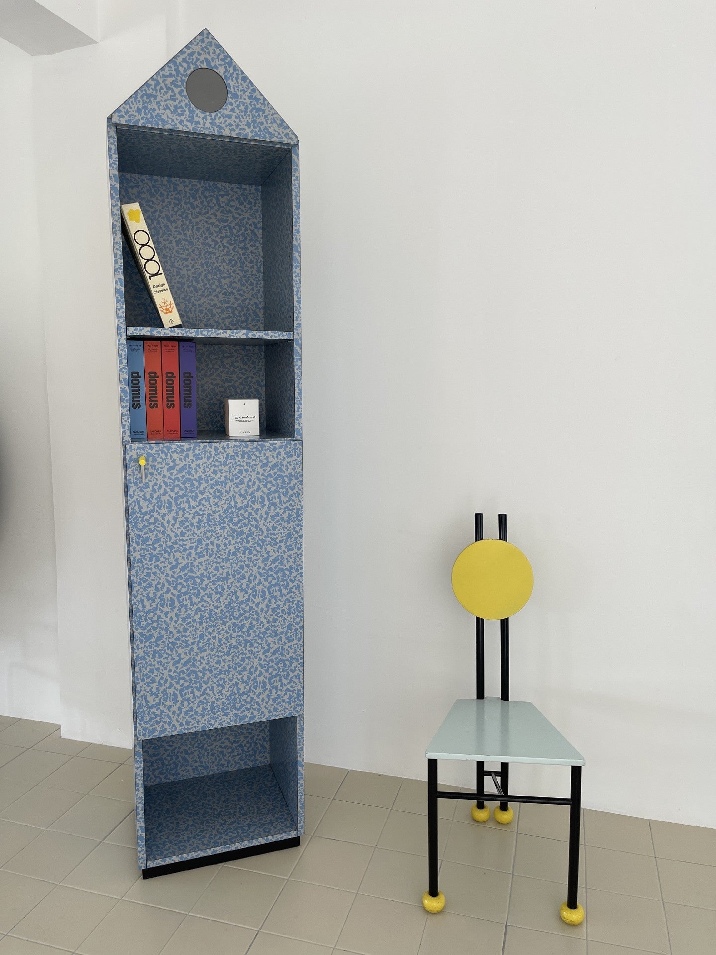 Memphis Inspired Colorful Adjustable Dining Chair by Memphis Designer