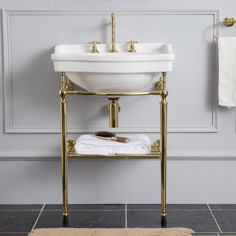 Jeffroi Retro Brass Double-Layer Wash Basin Set