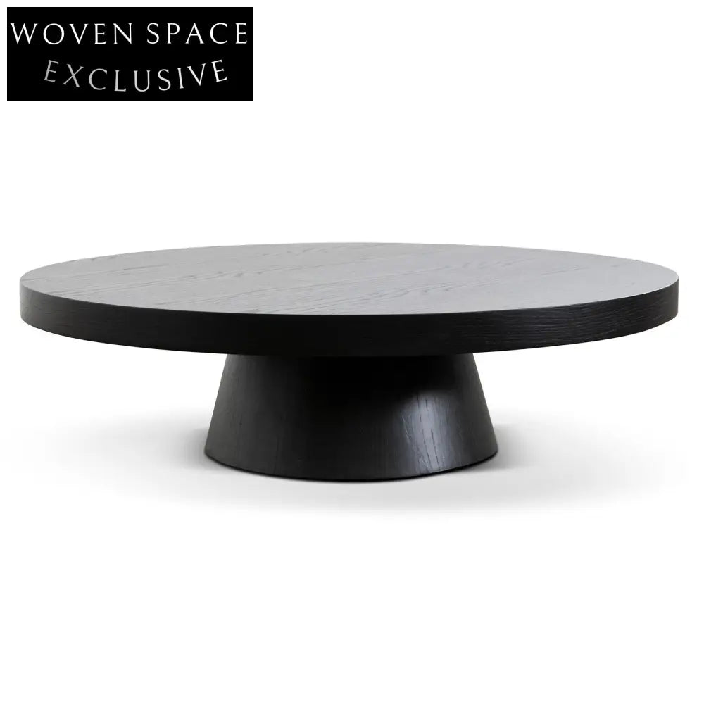 1.1m Round Coffee Table - Black Oak Coffee Tables