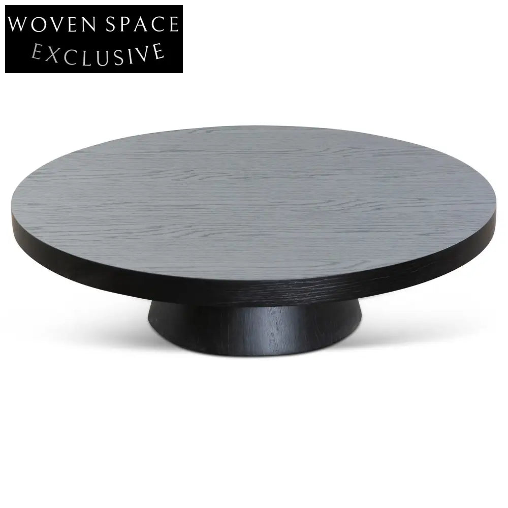 1.1m Round Coffee Table - Black Oak Coffee Tables