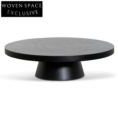 1.1m Round Coffee Table - Black Oak Coffee Tables